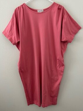 Christian Dior T-Shirt Dress Women’s M Pink Vintage Dolman Sleeve Shift Cotton